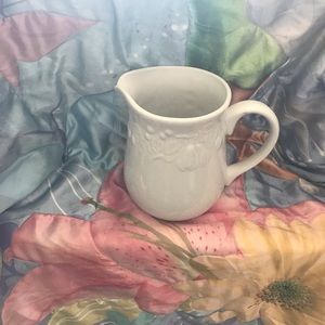 Vintage Gibson China White Embossed Water Pitcher